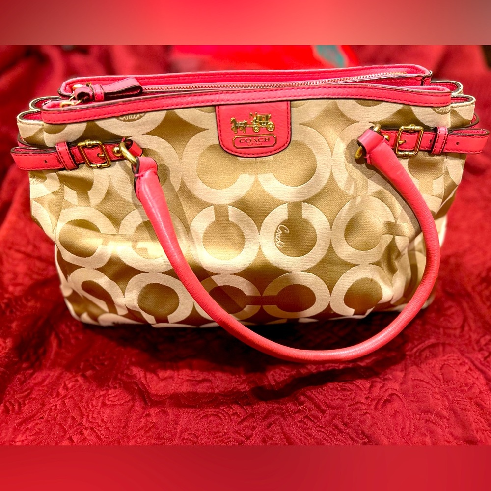 Coach monogramed printed ladies bag